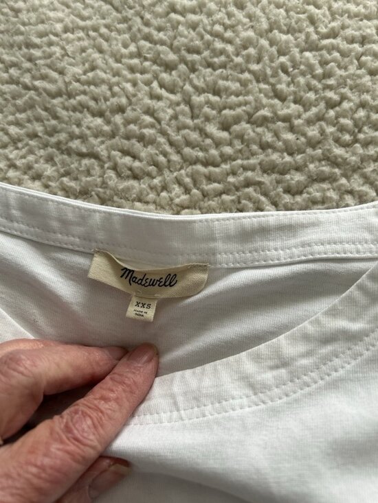 Madewell 100% Cotton Side Cinched Boat Neck Tank in White Size XXS - Picture 5 of 10